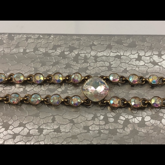 Givenchy gold tone AB crystal rhinestone bracelet - Picture 4 of 6